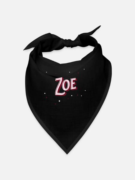 Zoe nom personnalisé - Bandana - noir - Devant