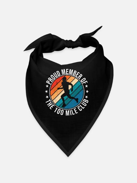 100 Mile Club Ultra Run Trailrunning Ultraläufer - Bandana - Schwarz - Vorne