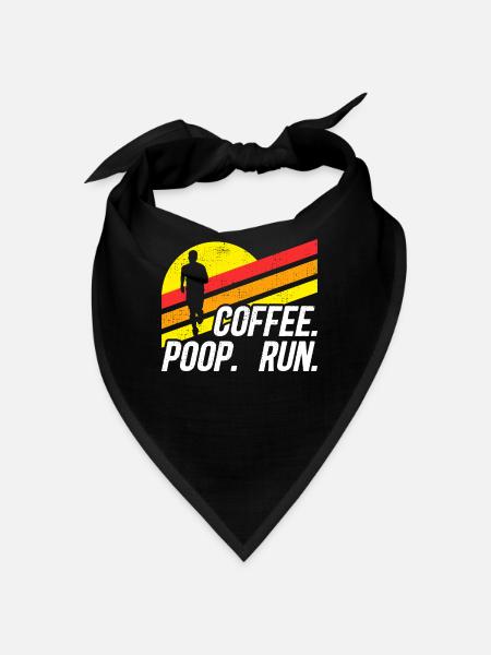 Coffee Poop Run Fun Trail Running Graphics - Bandana - black - Front