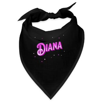 Diana Namen personalisiert - Bandana - Schwarz - Vorne