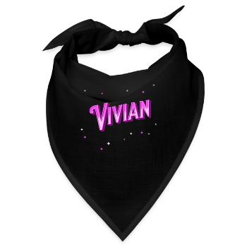 Vivian Namen personalisiert - Bandana - Schwarz - Vorne