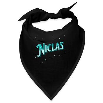 Niclas Namen personalisiert - Bandana - Schwarz - Vorne