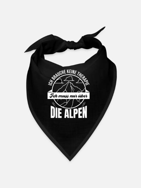Brauche Keine Therapie Alpen Alpenüberquerung - Bandana - Schwarz - Vorne