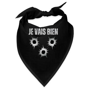 Mir geht es gut, alles ist in Ordnung, Einschusslochpistole - Bandana - Schwarz - Vorne