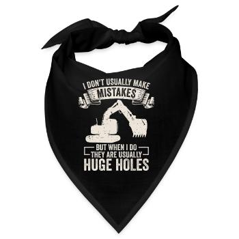 Retro Bagger Spruch Baggerfahrer Baustelle - Bandana - Schwarz - Vorne