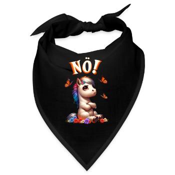 Pferd Lustiger Spruch Nö! für Pferdeliebhaber - Bandana - Schwarz - Vorne