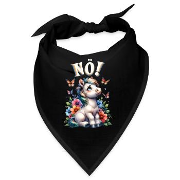 Pferd Lustiger Spruch Nö! für Pferdeliebhaber - Bandana - Schwarz - Vorne