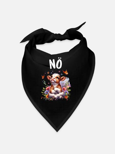 Kuh Spruch Nö für Jungen und Mädchen - Bandana - Schwarz