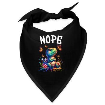Dinosaurier Spruch Nope für Jungen und Mädchen - Bandana - Schwarz - Vorne