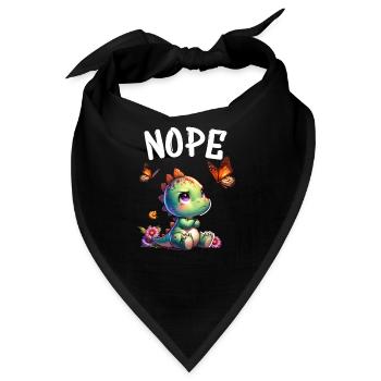 Dinosaurier Spruch Nope für Jungen und Mädchen - Bandana - Schwarz - Vorne