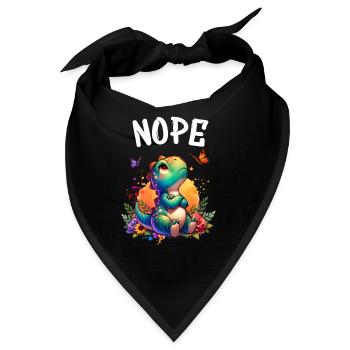 Dinosaurier Spruch Nope für Jungen und Mädchen - Bandana - Schwarz - Vorne
