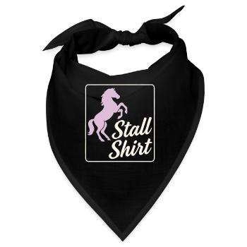 Stall Shirt – Pferdemädchen Design - Bandana - Schwarz - Vorne