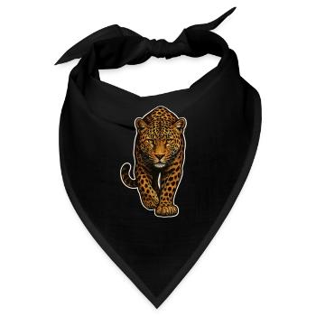 Leopard Design – Wild & Majestätisch - Bandana - Schwarz - Vorne