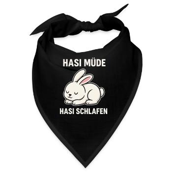 Hasi müde – Hasi schlafen - Bandana - Schwarz - Vorne