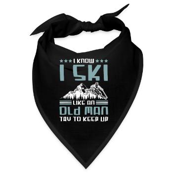 ski alter mann - Bandana - Schwarz - Vorne