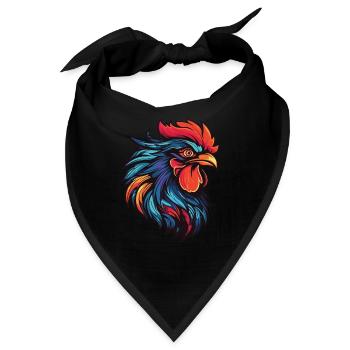 Hahn Portrait - Bandana - Schwarz - Vorne