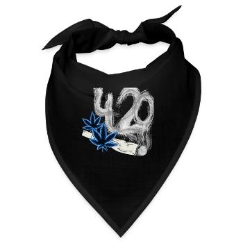 420 Cannabis Smoke - Bandana - Schwarz - Vorne