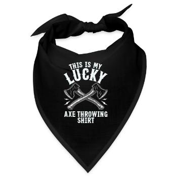 Lucky Axtwerfen Shirt Lustiges Beil - Bandana - Schwarz - Vorne