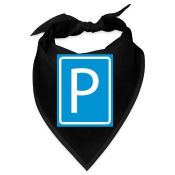P Parken Buchstabe Parkscheibe Parkplatz 2c - Bandana - Schwarz - Vorne
