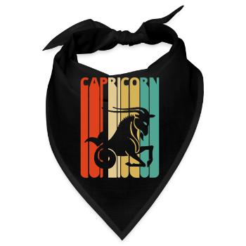 Vintage Steinbock Zodiac für Weihnachten, Geburtstag - Bandana - Schwarz - Vorne