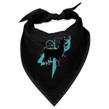 Lama Alpaka Fashion - Bandana - Schwarz - Vorne