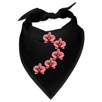 Orchideen - Bandana - Schwarz - Vorne