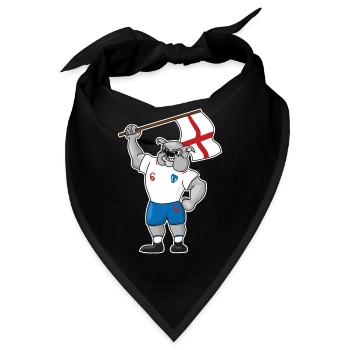 ENGLAND Britain Football Fußball Bulldogge Bulldog - Bandana - Schwarz - Vorne