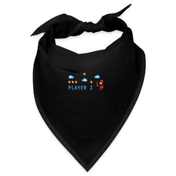 Player 2 | Retrogaming - Bandana - Schwarz - Vorne