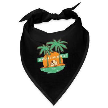 Sunsets & Palm trees - Bandana - Schwarz - Vorne
