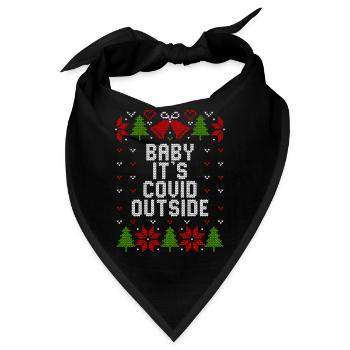 Ugly Christmas Baby It's Covid Outside - Bandana - Schwarz - Vorne