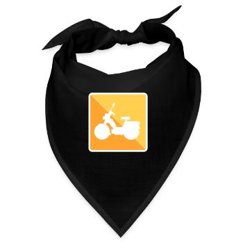 Moped Mofa Mokick 80er Mofa - Bandana - Schwarz - Vorne