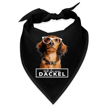 Nicht ohne meinen Dackel - Dackel mit Brille - Bandana - Schwarz - Vorne