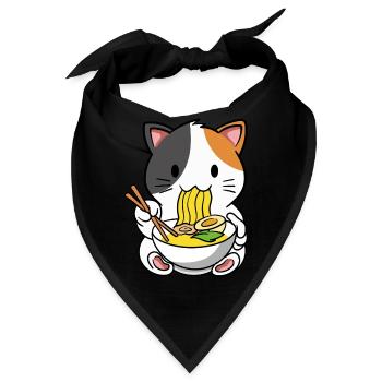 Katze Ramen Nudelsuppe - Bandana - Schwarz - Vorne