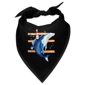 Wal am Leuchtturm - Bandana - Schwarz - Vorne