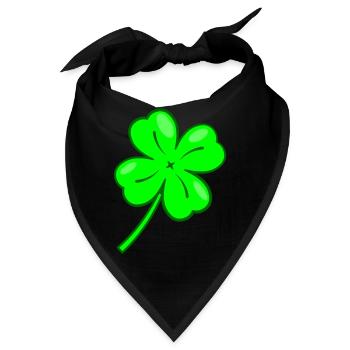 Vierblättriges Kleeblatt zum selber gestalten - Bandana - Schwarz - Vorne