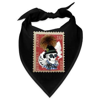 Briefmarke skull Bierzelt Party Sepp - Bandana - Schwarz - Vorne
