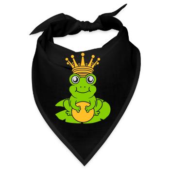 Verzauberter Froschkönig sitzt Seerose - Bandana - Schwarz - Vorne