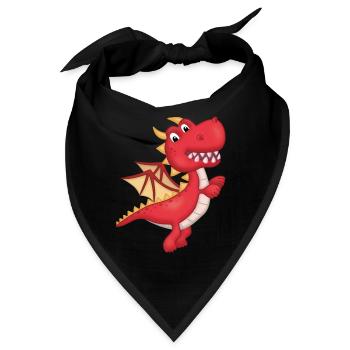 Cleverer kleiner roter Drache - Bandana - Schwarz - Vorne
