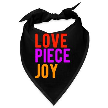 love piece joy - Bandana - Schwarz - Vorne