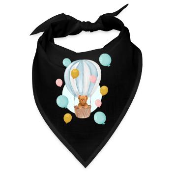 Teddy im Ballon - Bandana - Schwarz - Vorne