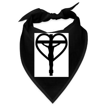 Jesus Christus Kreuz Liebe Herz - Bandana - Schwarz - Vorne