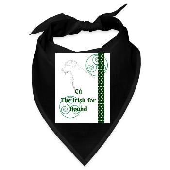 Cú, das irische Wort für Hund - Bandana - Schwarz - Vorne