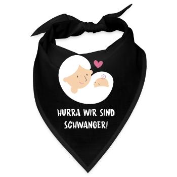Schwangerschaft Babyparty Babyshower Boy Girl - Bandana - Schwarz - Vorne