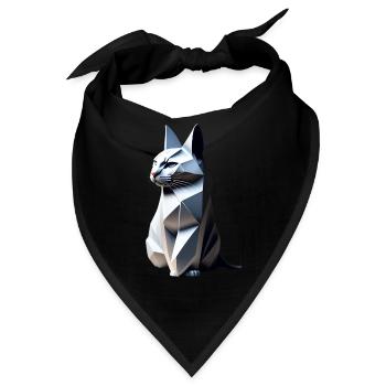Gray Cat Origami Profil, - Bandana - Schwarz - Vorne