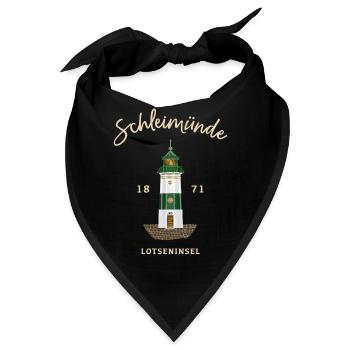 Leuchtturm Schleimünde, Lotseninsel Ostsee - Bandana - Schwarz - Vorne