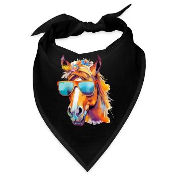 Mina, die bebrillte Stute - Bandana - Schwarz - Vorne