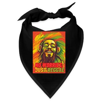 No Worries, Just Reggae! Fun T Shirt - Bandana - Schwarz - Vorne