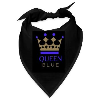 Queen🔵 blue - Bandana - Schwarz - Vorne
