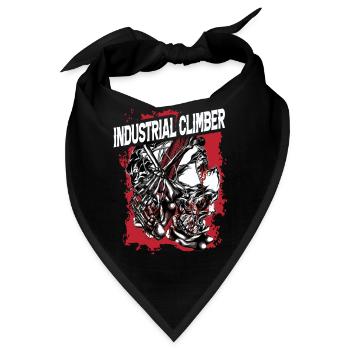 Industriekletterer Knochen roter Hintergrund Kopf - Bandana - Schwarz - Vorne