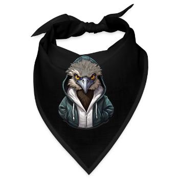 Cooler Emu in Freizeitkleidung - Bandana - Schwarz - Vorne